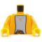 LEGO Torso, Female, Bright Light Orange Jacket over White Shirt, Gold Necklace