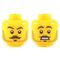 LEGO Head, Brown Moustache and Soul Patch, Stubble, Smiling/Scared
