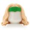 LEGO Hair, Female, Long and Wavy with Center Part, Blonde with Green Headband