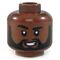 LEGO Head, Dark Flesh, Beard, Crooked Smile