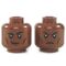 LEGO Head, Dark Flesh, Cheek Lines, Smiling/Frowning