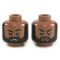 LEGO Head, Dark Flesh, Black Beard with Small Gray Highlights, Smiling/Serious