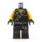 LEGO Black Keikogi with Bare Arms, Gray Sash, and Gold Writing
