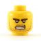 LEGO Head, Brown Stubble, Brown Eyebrows, Crooked Smile