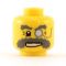 LEGO Head, Bushy Dark Bluish Gray Eyebrows and Moustache, Monocle
