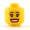 LEGO Head, Female with Large Red Lips, Open Mouth Smile with Teeth, Eyelashes