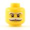 LEGO Head, White and Gray Bushy Moustache and Eyebrows, Crow's Feet