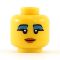 LEGO Head, Female with Eyelashes with Thick Dark Azure Mascara, Smile and Dark Orange Lips