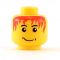 LEGO Head, Messy Red Hair, Smile