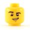LEGO Head, Black Eyebrows, Chin Dimple and Lopsided Grin