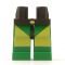 LEGO Legs, Green with Black Hips, Yellow Diagonal