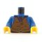 LEGO Torso, Blue Shirt with Brown Vest, String Tie