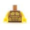 LEGO Torso, Brown Leather Cuirass with Gold Highlights, Bare Arms