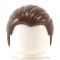 LEGO Hair, Combed Front to Back, Dark Brown