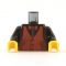 LEGO Torso, Black Shirt with Red-Orange Vest and Bow Tie