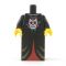 LEGO Robe, Black with Skull Emblem, Red Pattern on Lower Half, Black Sleeves