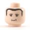 LEGO Head, Smiling, Black Hair, Small Mouth