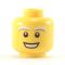 LEGO Head, White and Gray Eyebrows, Large Smile