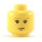 LEGO Head, Wavy Brown Eyebrows, Sneer