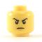 LEGO Head,  Stern Black Eyebrows, Frowning