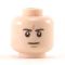 LEGO Head, Dark Brown Eyebrows, Slightly Furrowed Brow