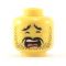 LEGO Head, Black Moustache and Stubble, Scared or Sad
